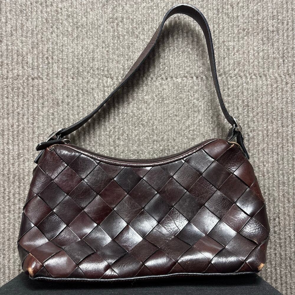Vintage Wilsons Leather Pelle Studio woven baguette shoulder bag - Picture 3 of 8